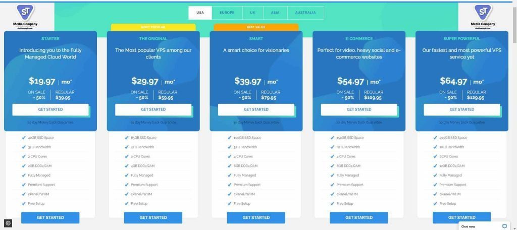 pricings of tmd web hosting