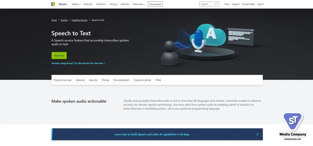 azure speech to text