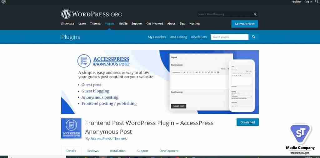 3.Frontend Post WordPress Plugin :