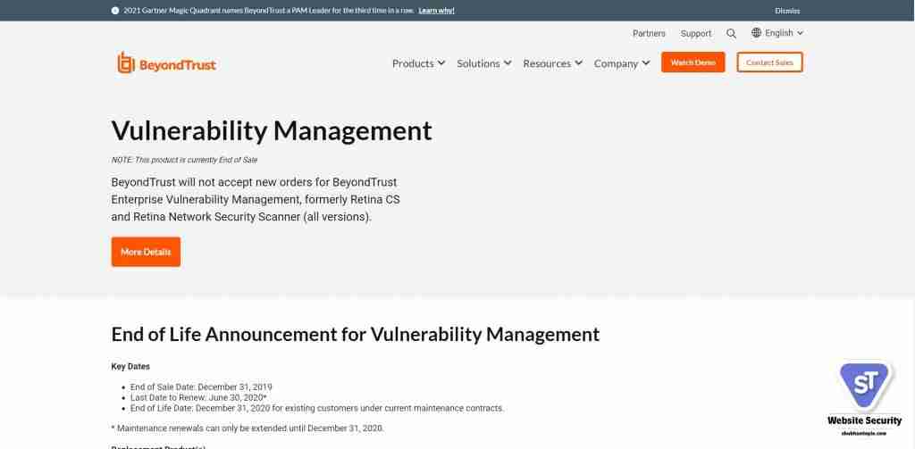 BeyondTrust Retina Network Security Scanner