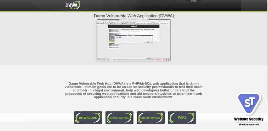 Damn Vulnerable Web Application