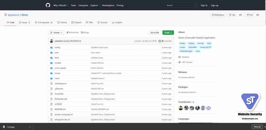 Damn Vulnerable Node Application