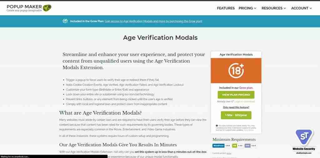 Age Verification Modals