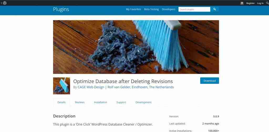Optimize Database after Deleting Revisions: free