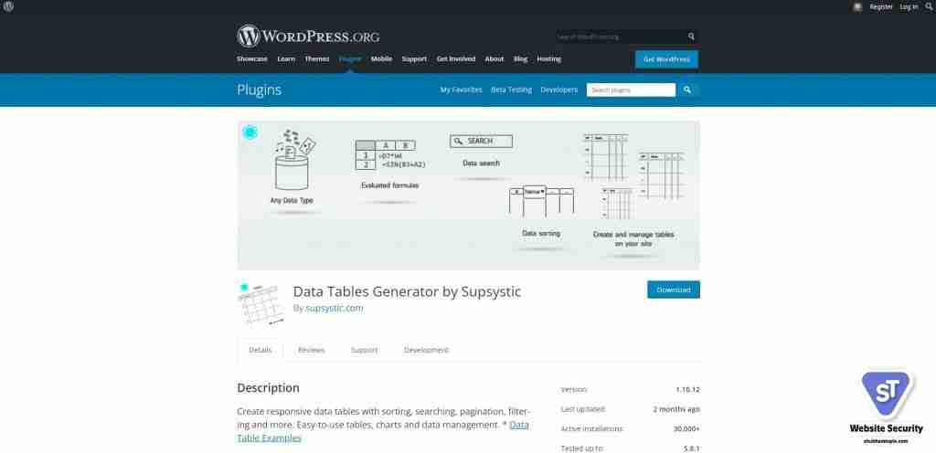 Data Tables Generator by Supsystic